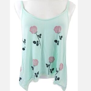 Wildfox Intimates Green Floral Tank Top